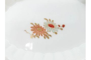 明治期　伊万里　約17cm　5.4寸　シンプルながら可愛らしい雰囲気溢れる変形皿5枚セット(和食器、和皿、花、五寸四分)(R-070487)