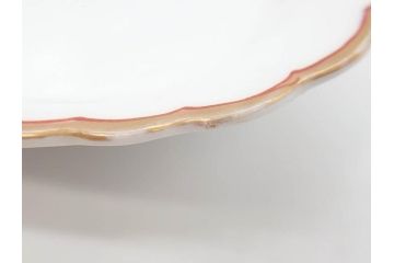 明治期　伊万里　約17cm　5.4寸　シンプルながら可愛らしい雰囲気溢れる変形皿5枚セット(和食器、和皿、花、五寸四分)(R-070487)