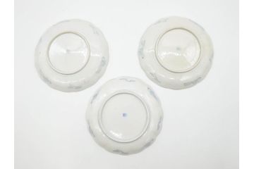 幕末期　伊万里　色絵　染付　約22cm　7寸　煌びやかな金彩が魅力的な中皿3枚セット(獅子、松竹、和食器、七寸)(R-070490)