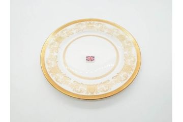 イギリス　AYNSLEY(エインズレイ)　Imperial Gold(インペリアルゴールド)　上品なゴールドのデザインが素敵なプレート5枚セット(洋食器、皿)(R-070492)