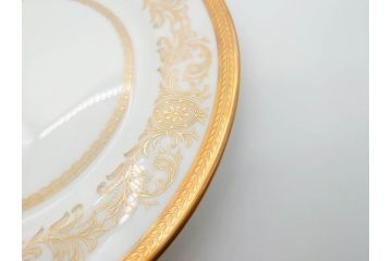 イギリス　AYNSLEY(エインズレイ)　Imperial Gold(インペリアルゴールド)　上品なゴールドのデザインが素敵なプレート5枚セット(洋食器、皿)(R-070492)
