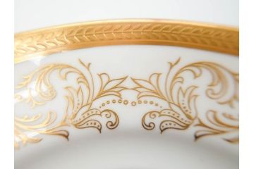 イギリス　AYNSLEY(エインズレイ)　Imperial Gold(インペリアルゴールド)　上品なゴールドのデザインが素敵なプレート5枚セット(洋食器、皿)(R-070492)