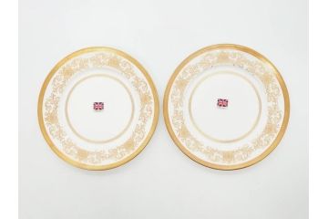 イギリス　AYNSLEY(エインズレイ)　Imperial Gold(インペリアルゴールド)　上品なゴールドのデザインが素敵なプレート5枚セット(洋食器、皿)(R-070492)
