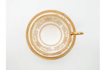 イギリス　AYNSLEY(エインズレイ)　Imperial Gold(インペリアルゴールド)　煌びやかな金の装飾が美しいカップ&ソーサー5客セット(洋食器、C&S)(R-070493)
