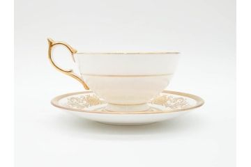 イギリス　AYNSLEY(エインズレイ)　Imperial Gold(インペリアルゴールド)　煌びやかな金の装飾が美しいカップ&ソーサー5客セット(洋食器、C&S)(R-070493)