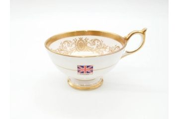 イギリス　AYNSLEY(エインズレイ)　Imperial Gold(インペリアルゴールド)　煌びやかな金の装飾が美しいカップ&ソーサー5客セット(洋食器、C&S)(R-070493)