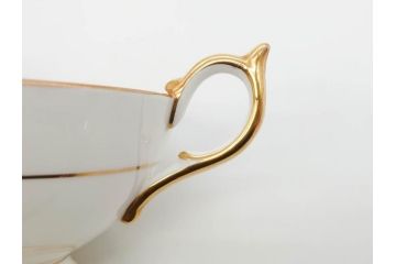 イギリス　AYNSLEY(エインズレイ)　Imperial Gold(インペリアルゴールド)　煌びやかな金の装飾が美しいカップ&ソーサー5客セット(洋食器、C&S)(R-070493)