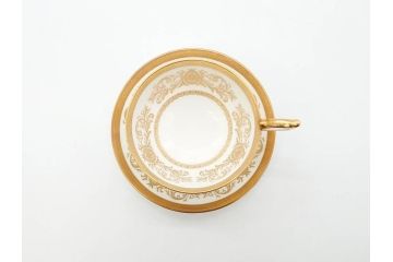 イギリス　AYNSLEY(エインズレイ)　Imperial Gold(インペリアルゴールド)　煌びやかな金の装飾が美しいカップ&ソーサー5客セット(洋食器、C&S)(R-070493)