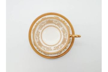 イギリス　AYNSLEY(エインズレイ)　Imperial Gold(インペリアルゴールド)　煌びやかな金の装飾が美しいカップ&ソーサー5客セット(洋食器、C&S)(R-070493)