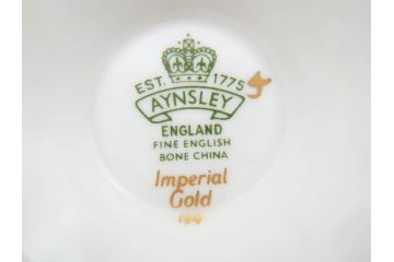 イギリス　AYNSLEY(エインズレイ)　Imperial Gold(インペリアルゴールド)　煌びやかな金の装飾が美しいカップ&ソーサー5客セット(洋食器、C&S)(R-070493)