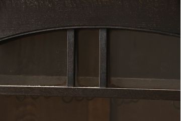 和製アンティーク　大正ロマン　ナラ(楢)材　レトロな佇まいが魅力的なキャビネット(食器棚、戸棚、収納棚、飾り棚、ブックケース、本箱)(R-070516)