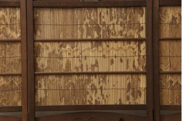 和製ビンテージ　和の趣あふれる4連衝立て(衝い立て、パーテーション、つい立て、仕切り、ヴィンテージ)(R-070521)