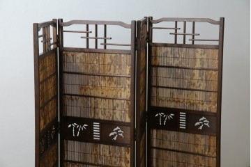 和製ビンテージ　和の趣あふれる4連衝立て　(R-070521)