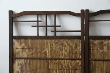 和製ビンテージ　和の趣あふれる4連衝立て　(R-070521)