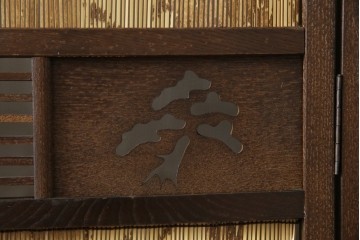 和製ビンテージ　和の趣あふれる4連衝立て　(R-070521)