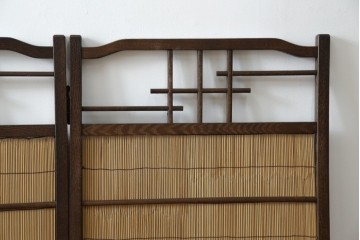 和製ビンテージ　和の趣あふれる4連衝立て　(R-070521)