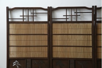 和製ビンテージ　和の趣あふれる4連衝立て　(R-070521)