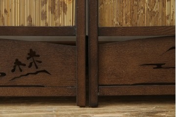 和製ビンテージ　和の趣あふれる4連衝立て　(R-070521)