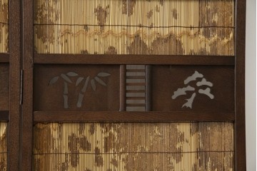 和製ビンテージ　和の趣あふれる4連衝立て　(R-070521)