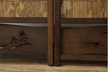 和製ビンテージ　和の趣あふれる4連衝立て　(R-070521)