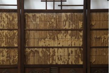 和製ビンテージ　和の趣あふれる4連衝立て　(R-070521)