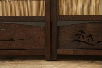 和製ビンテージ　和の趣あふれる4連衝立て　(R-070521)