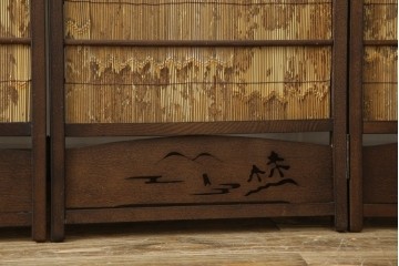 和製ビンテージ　和の趣あふれる4連衝立て　(R-070521)