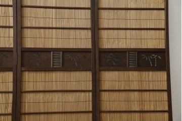 和製ビンテージ　和の趣あふれる4連衝立て　(R-070521)