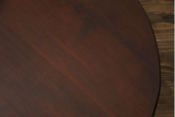 和製アンティーク　栓材　赤みがかった濃淡の木目が魅力の丸ちゃぶ台(折りたたみテーブル、座卓、ローテーブル)(R-070527)