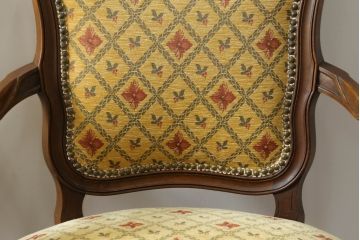 アメリカビンテージ　アメリカ輸入モデル　DREXEL HERITAGE(ドレクセルヘリテイジ)　Touraine(ツーレイン)　くつろぎの時間を演出するアームチェア2脚セット(椅子、イス、ダイニングチェア、ヴィンテージ)(R-070535)