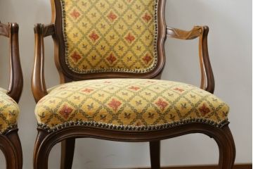 アメリカビンテージ　アメリカ輸入モデル　DREXEL HERITAGE(ドレクセルヘリテイジ)　Touraine(ツーレイン)　くつろぎの時間を演出するアームチェア2脚セット(椅子、イス、ダイニングチェア、ヴィンテージ)(R-070535)