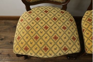 アメリカビンテージ　アメリカ輸入モデル　DREXEL HERITAGE(ドレクセルヘリテイジ)　Touraine(ツーレイン)　くつろぎの時間を演出するチェア2脚セット(椅子、イス、ダイニングチェア、ヴィンテージ)(R-070536)