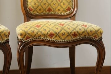 アメリカビンテージ　アメリカ輸入モデル　DREXEL HERITAGE(ドレクセルヘリテイジ)　Touraine(ツーレイン)　くつろぎの時間を演出するチェア2脚セット(椅子、イス、ダイニングチェア、ヴィンテージ)(R-070536)