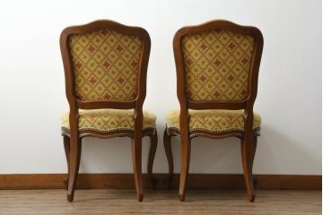 アメリカビンテージ　アメリカ輸入モデル　DREXEL HERITAGE(ドレクセルヘリテイジ)　Touraine(ツーレイン)　くつろぎの時間を演出するチェア2脚セット(椅子、イス、ダイニングチェア、ヴィンテージ)(R-070536)