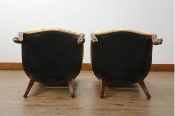 アメリカビンテージ　アメリカ輸入モデル　DREXEL HERITAGE(ドレクセルヘリテイジ)　Touraine(ツーレイン)　くつろぎの時間を演出するチェア2脚セット(椅子、イス、ダイニングチェア、ヴィンテージ)(R-070536)