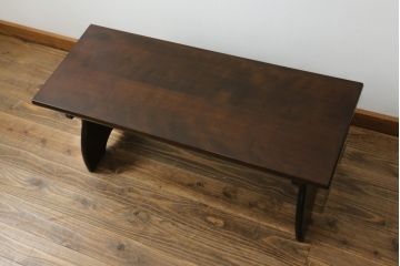 中古　美品　松本民芸家具　深みのある色合いが美しいスツールテーブル(ベンチ、長椅子、板座チェア、椅子、イス)(定価約14万円)(R-070539)