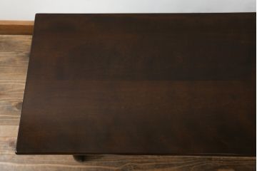 中古　美品　松本民芸家具　深みのある色合いが美しいスツールテーブル(ベンチ、長椅子、板座チェア、椅子、イス)(定価約14万円)(R-070539)