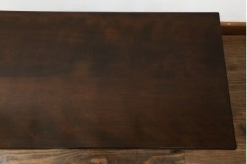 中古　美品　松本民芸家具　深みのある色合いが美しいスツールテーブル(ベンチ、長椅子、板座チェア、椅子、イス)(定価約14万円)(R-070539)
