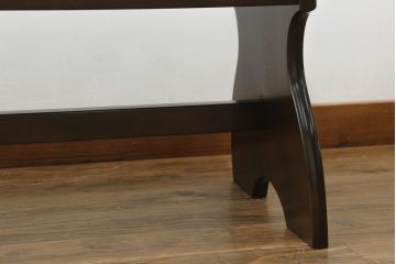 中古　美品　松本民芸家具　深みのある色合いが美しいスツールテーブル(ベンチ、長椅子、板座チェア、椅子、イス)(定価約14万円)(R-070539)
