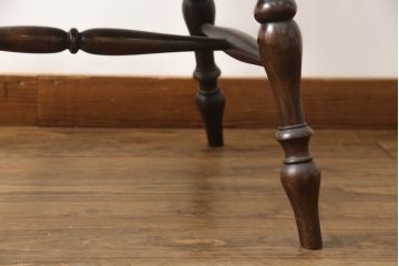 中古　松本民芸家具　#44A型　シックな色合いとクラシカルな佇まいが魅力のウィンザーチェア(ウインザーチェア、アームチェア、板座チェア、ダイニングチェア、椅子、イス)(定価約20万円)(R-070540)