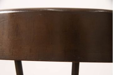 和製ビンテージ　希少デザイン!!　飛騨産業　キツツキ　重厚感ある佇まいと洗練されたデザインが美しいアームチェア(ダイニングチェア、椅子、イス、ヴィンテージ)(R-070545)