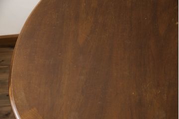 ビンテージ家具　アメリカ輸入モデル　DREXEL HERITAGE(ドレクセルヘリテイジ)　Touraine(ツーレイン)　滑らかな曲線が優雅な印象のダイニングテーブル(エクステンションテーブル、食卓、4人掛け、6人掛け、オーバル型、ヴィンテージ)(R-070579)