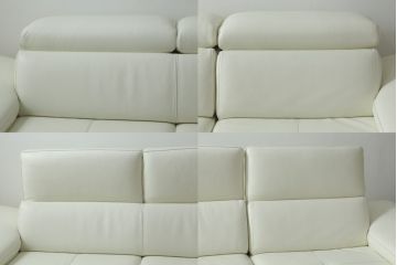 中古　総本革(レザー)　イタリア　NICOLETTI HOME(ニコレッティ)　Domus(ドムス)　快適な座り心地と高級感ある空間を演出してくれる2.5Pソファセット(カウチソファ、ワンアーム、2人掛け、3人掛け)(定価約80万円)(R-070580)