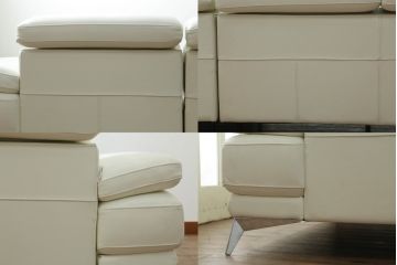 中古　総本革(レザー)　イタリア　NICOLETTI HOME(ニコレッティ)　Domus(ドムス)　快適な座り心地と高級感ある空間を演出してくれる2.5Pソファセット(カウチソファ、ワンアーム、2人掛け、3人掛け)(定価約80万円)(R-070580)