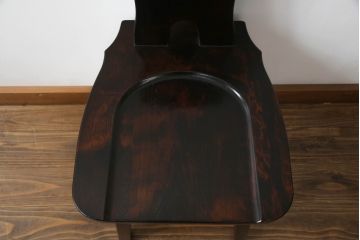 和製ビンテージ　神居民芸家具　気品漂う和モダンなチェア(椅子、イス、ダイニングチェア、板座チェア、ヴィンテージ)(R-070582)