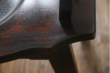 和製ビンテージ　神居民芸家具　気品漂う和モダンなチェア(椅子、イス、ダイニングチェア、板座チェア、ヴィンテージ)(R-070582)