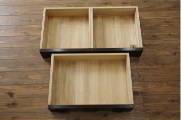 和製ビンテージ　美品　岩谷堂箪笥　桜木作　上品なデザインの黒金具が美しいサイドボード(サイドキャビネット、ローボード、リビングボード、テレビ台、テレビボード、収納棚、飾り棚、戸棚、ヴィンテージ)(R-070585)