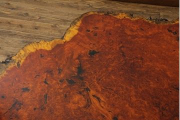 和製ビンテージ　カリン材(花梨材)　迫力ある佇まいが魅力的な座卓(ローテーブル、センターテーブル、ヴィンテージ)(R-070589)