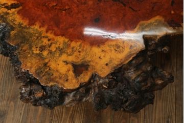 和製ビンテージ　カリン材(花梨材)　迫力ある佇まいが魅力的な座卓(ローテーブル、センターテーブル、ヴィンテージ)(R-070589)