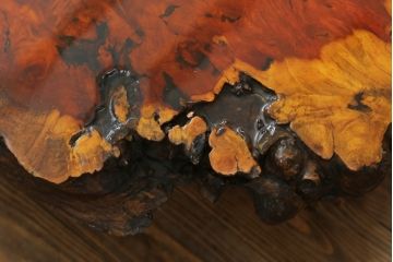 和製ビンテージ　カリン材(花梨材)　迫力ある佇まいが魅力的な座卓(ローテーブル、センターテーブル、ヴィンテージ)(R-070589)